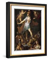 Minerva Victorious over Ignorance-Bartholomaeus Spranger-Framed Art Print