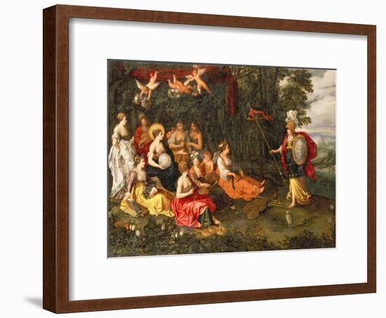 Minerva Visiting the Muses on Mount Helicon-Hans Jordaens III-Framed Premium Giclee Print