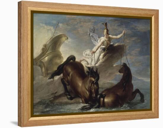 Minerve abreuve ses chevaux dans l'océan au retour d'un combat-René Antoine Houasse-Framed Premier Image Canvas