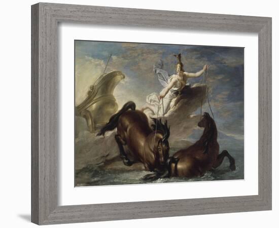 Minerve abreuve ses chevaux dans l'océan au retour d'un combat-René Antoine Houasse-Framed Giclee Print