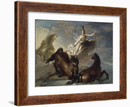 Minerve abreuve ses chevaux dans l'océan au retour d'un combat-René Antoine Houasse-Framed Giclee Print