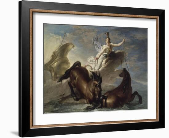 Minerve abreuve ses chevaux dans l'océan au retour d'un combat-René Antoine Houasse-Framed Giclee Print