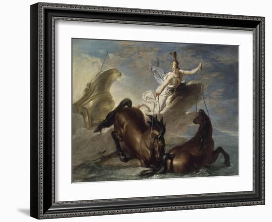 Minerve abreuve ses chevaux dans l'océan au retour d'un combat-René Antoine Houasse-Framed Giclee Print