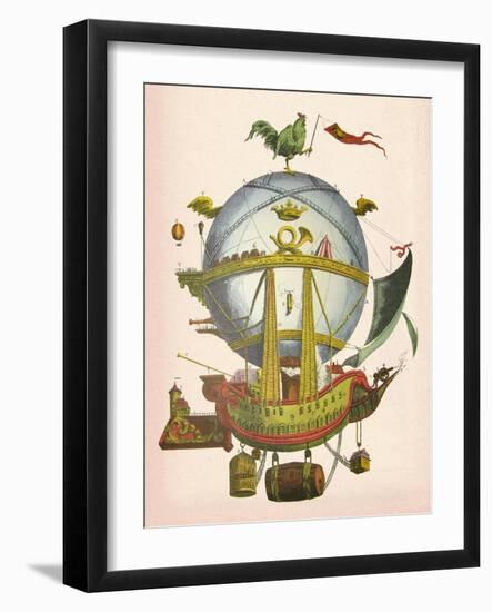 Minerve Hot Air Balloon-Fab Funky-Framed Art Print