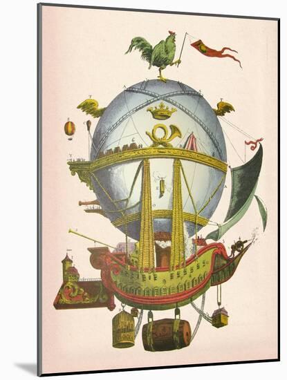 Minerve Hot Air Balloon-Fab Funky-Mounted Art Print