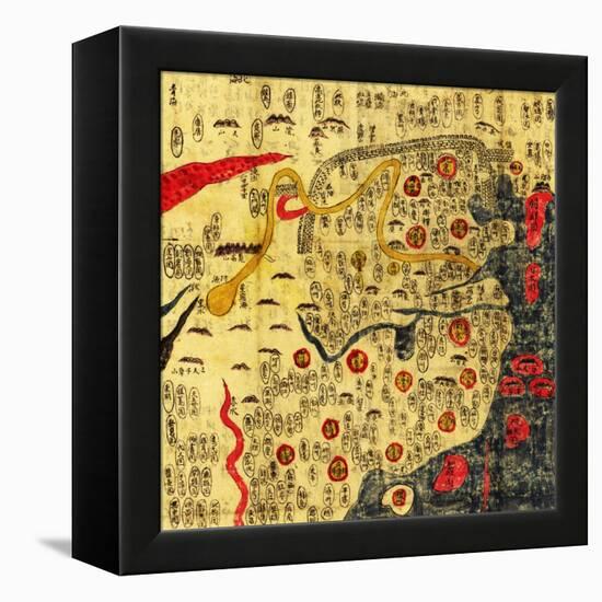 Ming Empire, China - Panoramic Map-Lantern Press-Framed Stretched Canvas