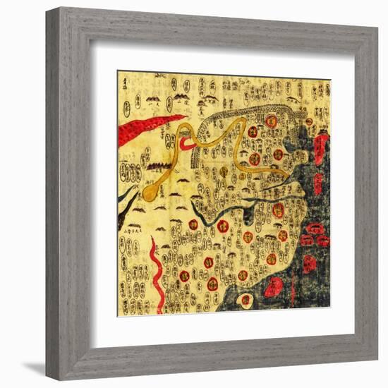 Ming Empire, China - Panoramic Map-Lantern Press-Framed Art Print