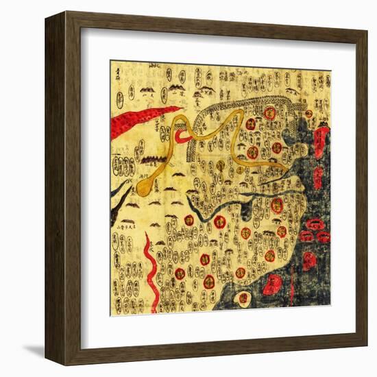 Ming Empire, China - Panoramic Map-Lantern Press-Framed Art Print