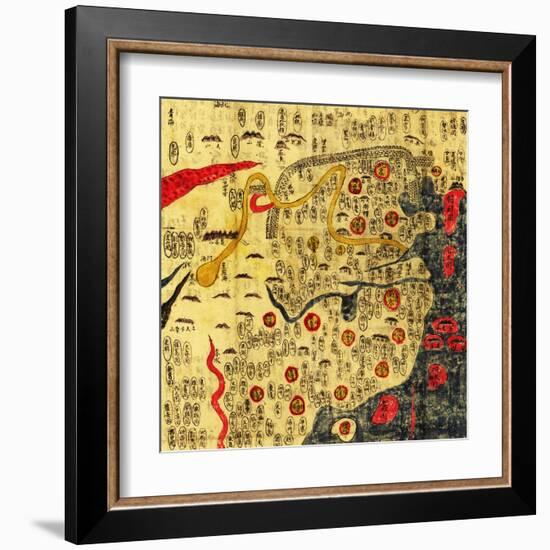 Ming Empire, China - Panoramic Map-Lantern Press-Framed Art Print