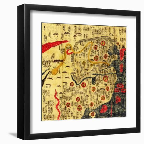 Ming Empire, China - Panoramic Map-Lantern Press-Framed Art Print