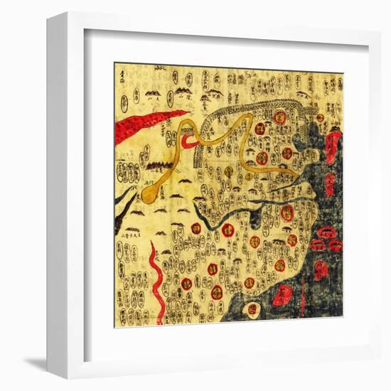 Ming Empire, China - Panoramic Map-Lantern Press-Framed Art Print