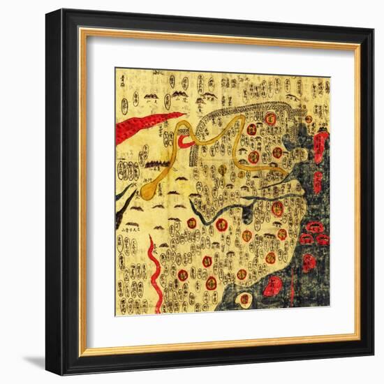 Ming Empire, China - Panoramic Map-Lantern Press-Framed Art Print