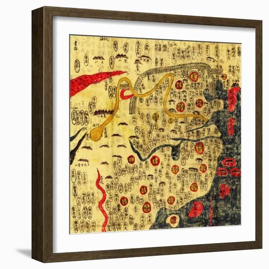 Ming Empire, China - Panoramic Map-Lantern Press-Framed Art Print