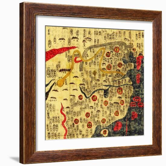 Ming Empire, China - Panoramic Map-Lantern Press-Framed Art Print