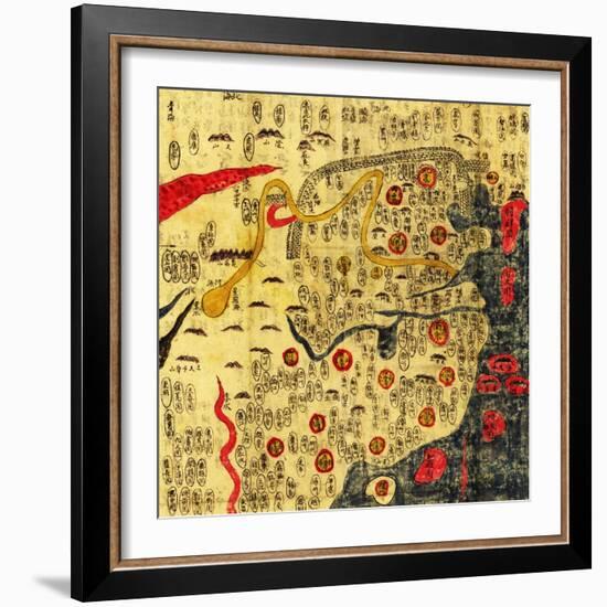 Ming Empire, China - Panoramic Map-Lantern Press-Framed Art Print