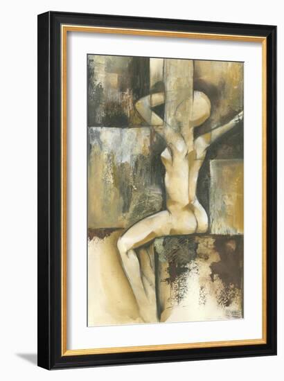 Mini- Contemporary Seated Nude II-Jennifer Goldberger-Framed Art Print