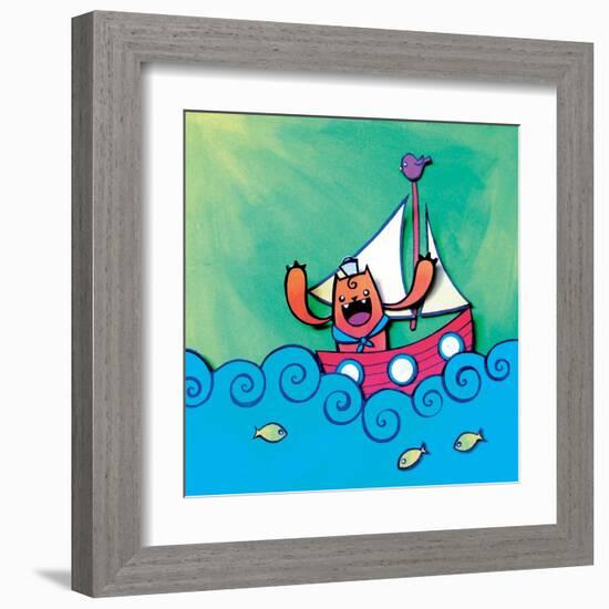 Mini Sailor Jaguar Annimo-null-Framed Art Print