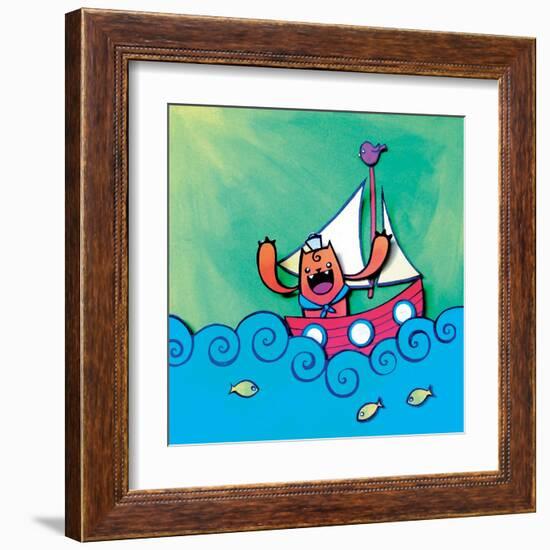 Mini Sailor Jaguar Annimo-null-Framed Art Print