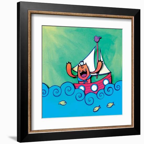 Mini Sailor Jaguar Annimo-null-Framed Art Print