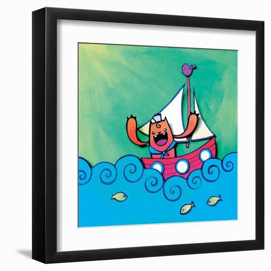 Mini Sailor Jaguar Annimo-null-Framed Art Print