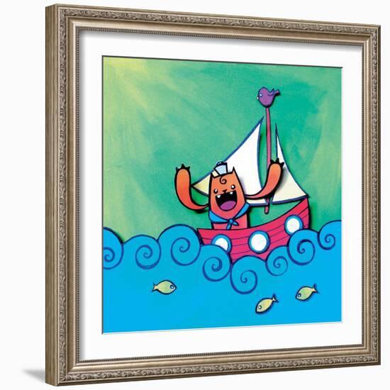 Mini Sailor Jaguar Annimo-null-Framed Art Print