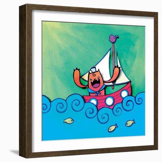 Mini Sailor Jaguar Annimo-null-Framed Art Print