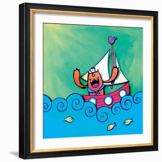 Mini Sailor Jaguar Annimo-null-Framed Art Print