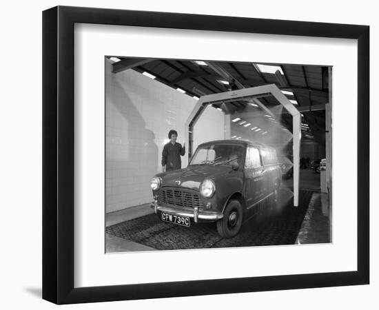 Mini Van Being Washed in a Car Wash, Co-Op Garage, Scunthorpe, Lincolnshire, 1965-Michael Walters-Framed Photographic Print