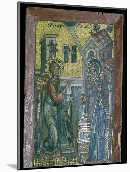 Miniature Byzantine mosaic of the Annunciation, 14th century. Artist: Unknown-Unknown-Mounted Giclee Print