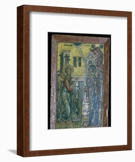 Miniature Byzantine mosaic of the Annunciation, 14th century. Artist: Unknown-Unknown-Framed Giclee Print