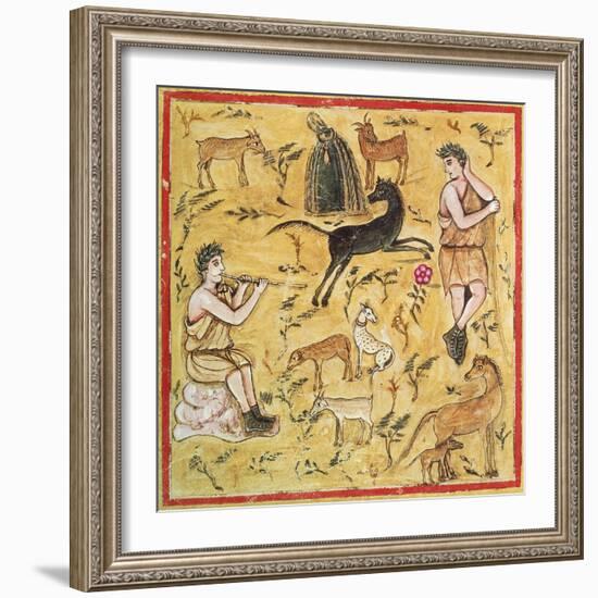 Miniature Depicting a Pastoral Scene, Roman Manuscript-null-Framed Giclee Print