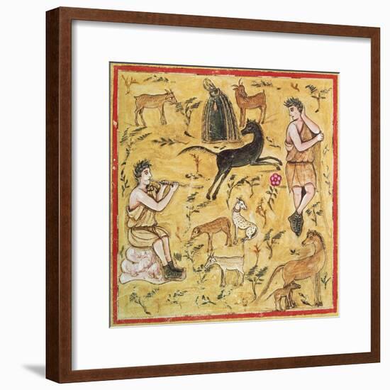 Miniature Depicting a Pastoral Scene, Roman Manuscript-null-Framed Giclee Print