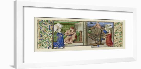 Miniature from Boethius, Consolation de philosophie, c.1460-70-French School-Framed Giclee Print