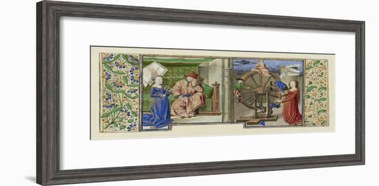 Miniature from Boethius, Consolation de philosophie, c.1460-70-French School-Framed Giclee Print