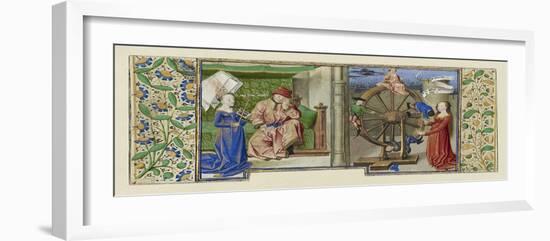 Miniature from Boethius, Consolation de philosophie, c.1460-70-French School-Framed Giclee Print
