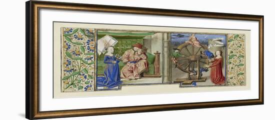 Miniature from Boethius, Consolation de philosophie, c.1460-70-French School-Framed Giclee Print