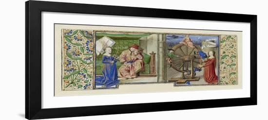 Miniature from Boethius, Consolation de philosophie, c.1460-70-French School-Framed Giclee Print