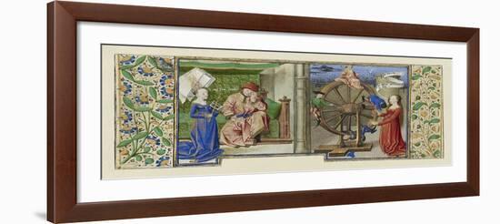 Miniature from Boethius, Consolation de philosophie, c.1460-70-French School-Framed Giclee Print