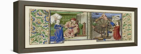 Miniature from Boethius, Consolation de philosophie, c.1460-70-French School-Framed Premier Image Canvas