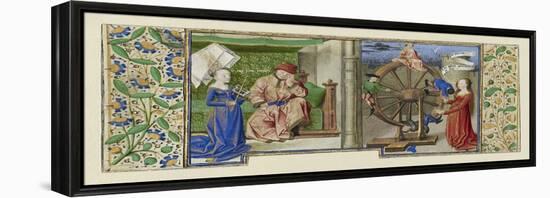 Miniature from Boethius, Consolation de philosophie, c.1460-70-French School-Framed Premier Image Canvas