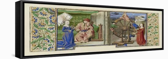 Miniature from Boethius, Consolation de philosophie, c.1460-70-French School-Framed Premier Image Canvas