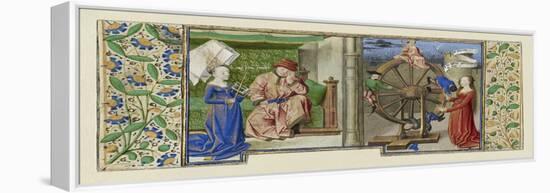 Miniature from Boethius, Consolation de philosophie, c.1460-70-French School-Framed Premier Image Canvas