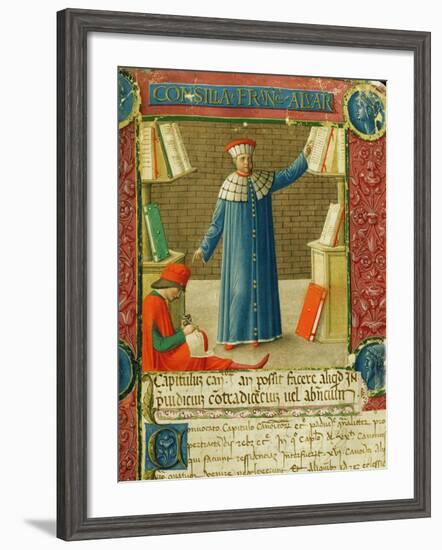 Miniature from 'Consilia et Allegations', the letters of Francesco Alvarotti, c.1477-78-null-Framed Giclee Print