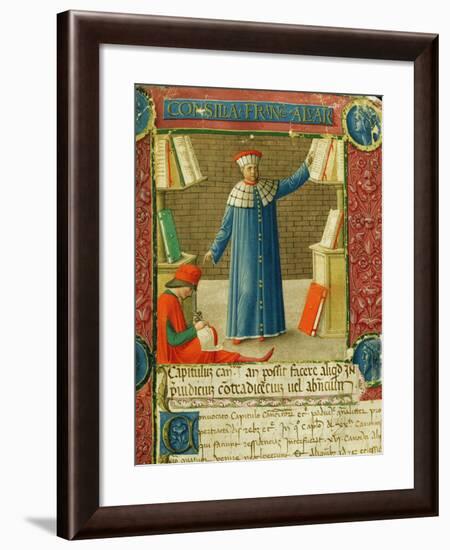 Miniature from 'Consilia et Allegations', the letters of Francesco Alvarotti, c.1477-78-null-Framed Giclee Print