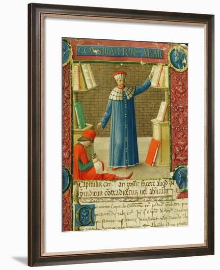 Miniature from 'Consilia et Allegations', the letters of Francesco Alvarotti, c.1477-78-null-Framed Giclee Print