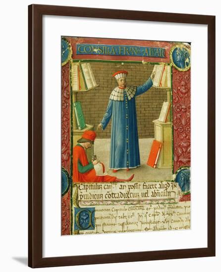 Miniature from 'Consilia et Allegations', the letters of Francesco Alvarotti, c.1477-78-null-Framed Giclee Print