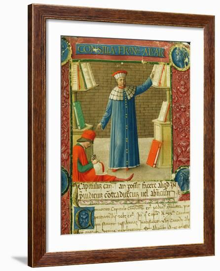 Miniature from 'Consilia et Allegations', the letters of Francesco Alvarotti, c.1477-78-null-Framed Giclee Print