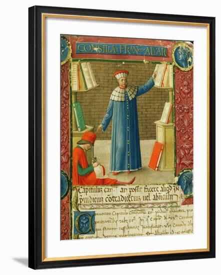 Miniature from 'Consilia et Allegations', the letters of Francesco Alvarotti, c.1477-78-null-Framed Giclee Print