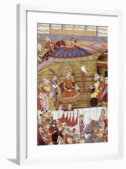 Miniature from Shahnameh or the Persian Book of Kings, Arabic Manuscript, Persia-null-Framed Giclee Print