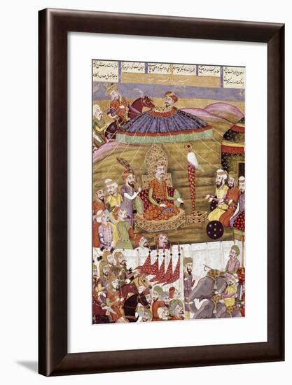 Miniature from Shahnameh or the Persian Book of Kings, Arabic Manuscript, Persia-null-Framed Giclee Print